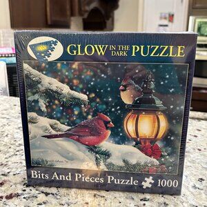 Bits And Pieces Glow In The Dark Jigsaw Puzzle 1000 Pc Yuletide Greetings - NEW